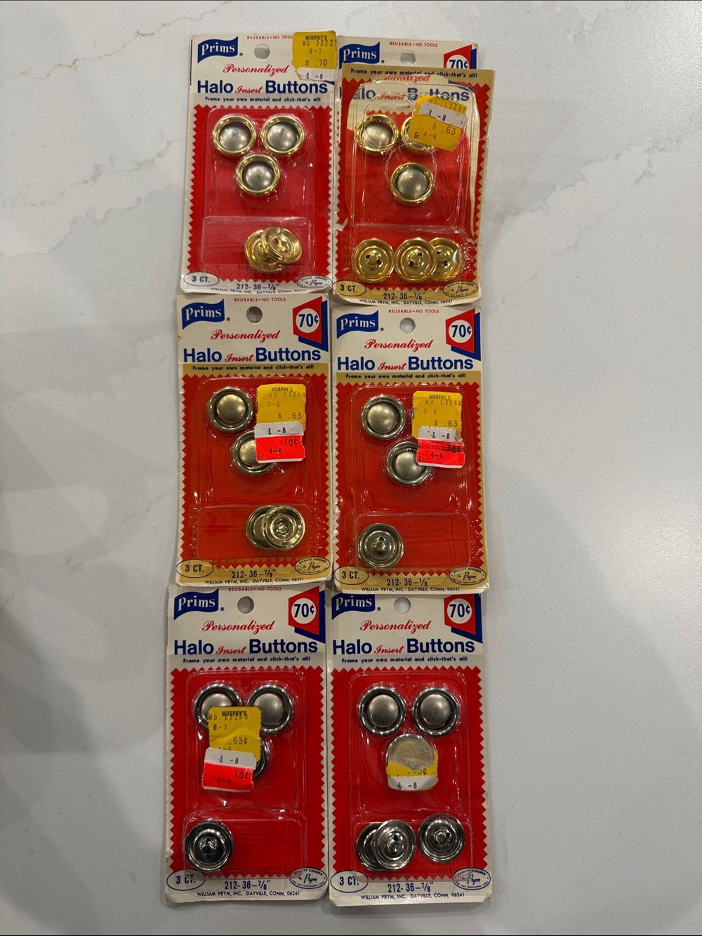 Halo Snap Buttons - Assorted Metal Finishes - 6 mixed, 6 gold, 6 silver